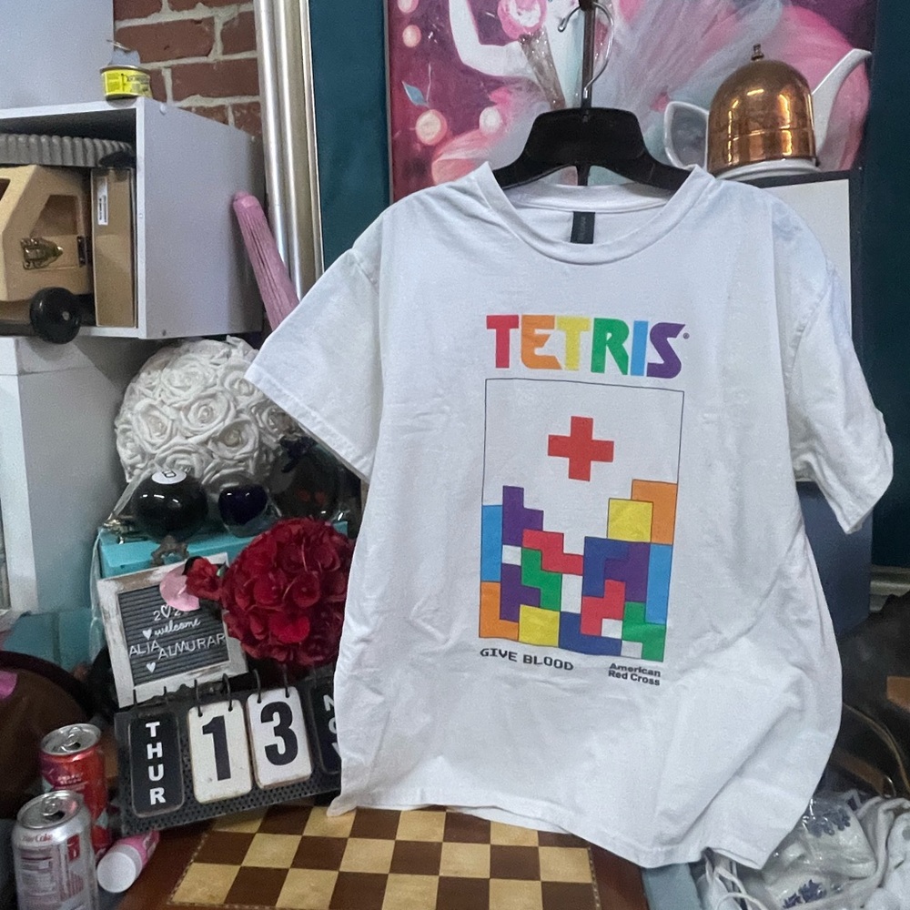 Tetris Glidden American Red Cross T- Shirt Unisex